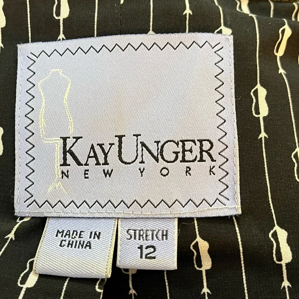 Kay Unger Olive Green Dress Women’s 12 Military Inspired, Office semi-Fitted